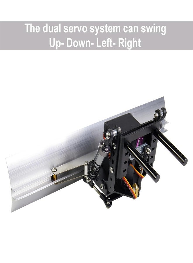 TOOMOD Aluminum RC 1/10 Snow Shovel/Snow Plow kit with Servo Motor for 1/10 TRX4 SCX10 II Redcat Gen8 RC Crawler Car(Black) - Image 2